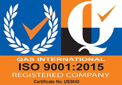 A picture of the iso 9 0 0 1 : 2 0 1 5 registered company logo.