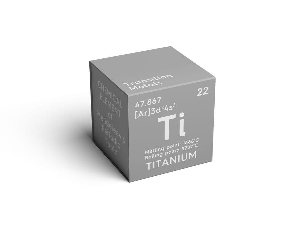 Mendeleev's Periodic Table titanium cube