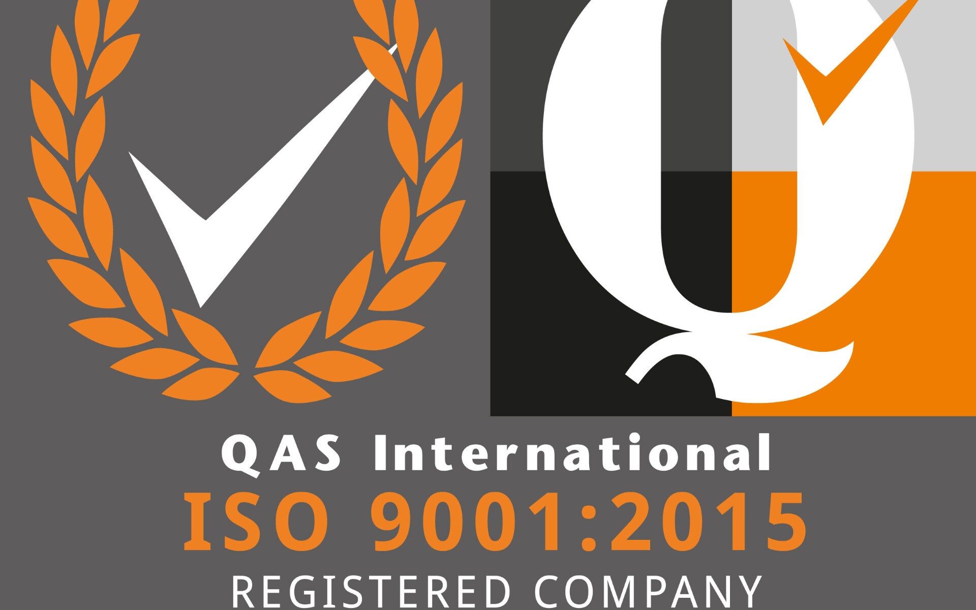 QAS International ISO 9001:2015 certification logo.